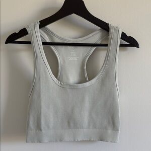 Baobei Active Light Gray Ribbed Yoga Top